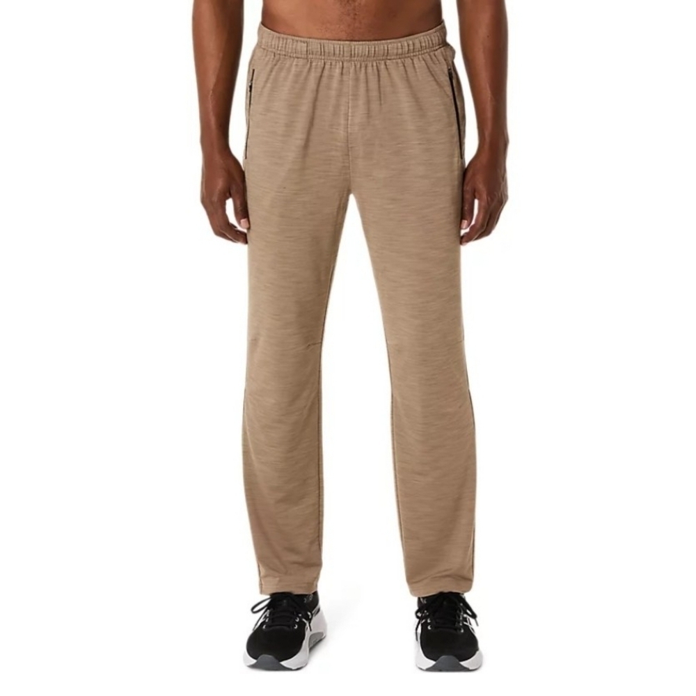ASICS // french terry elastic waist side pockets ankle zipper jogger pants